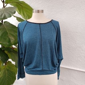 Prana Teal Blue Long Sleeve Dolman Top